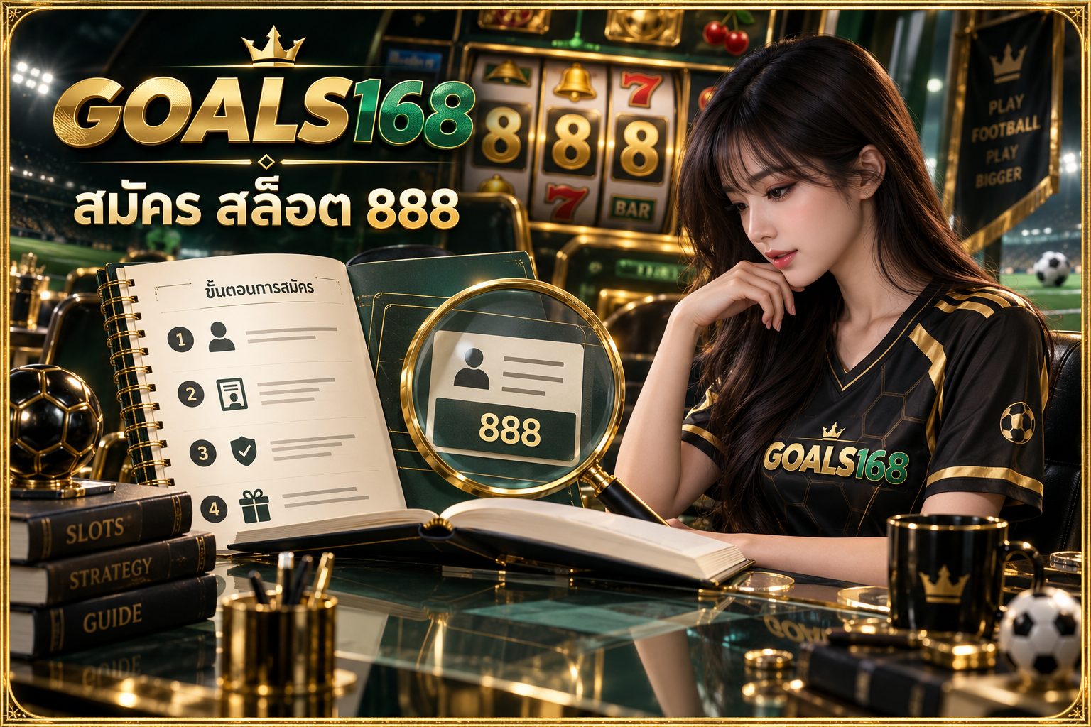 สมัคร สล็อต 888 — GOALS168 ผู้หญิงอ่านสมุดข้อมูลและสัญลักษณ์จำลอง