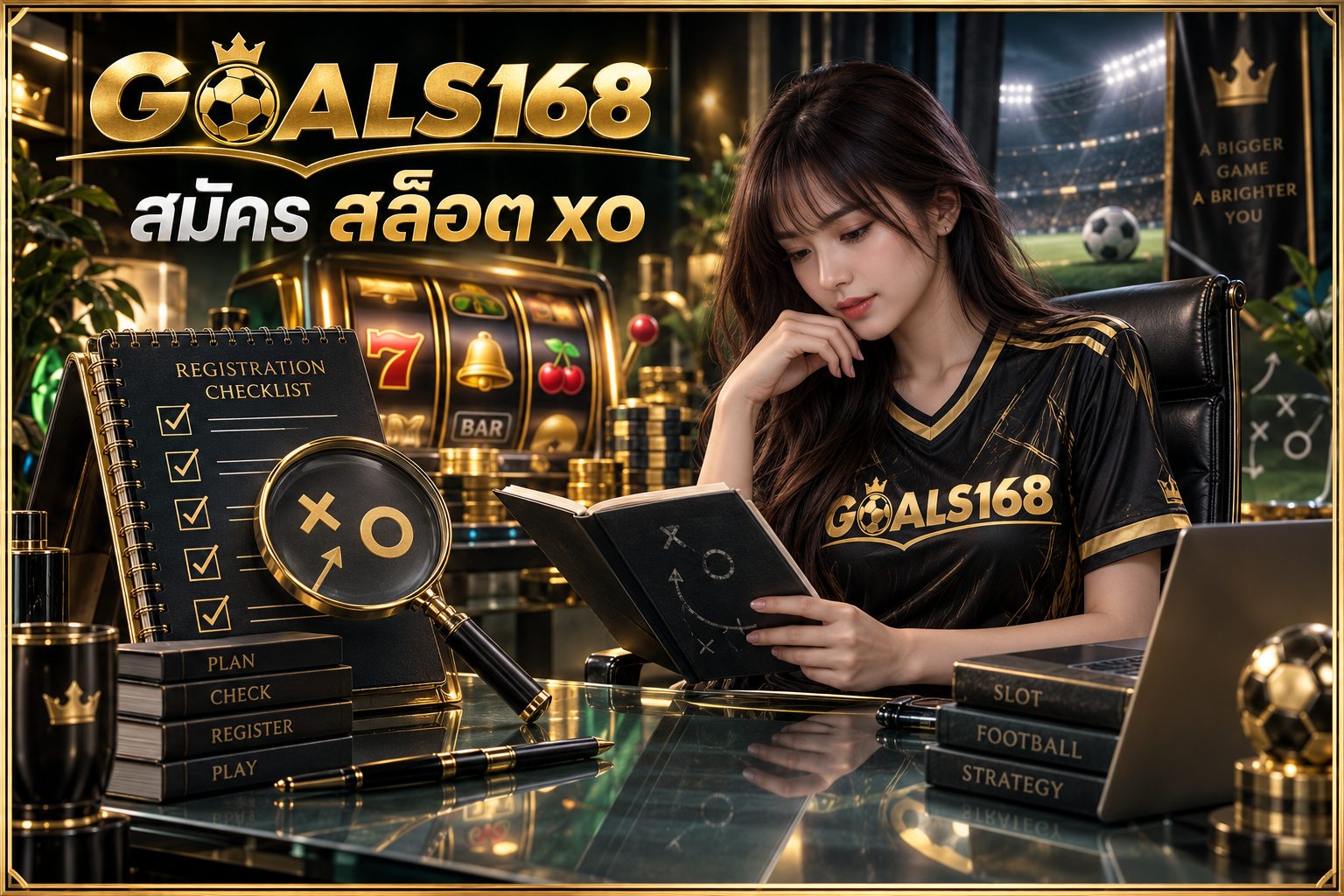 สมัคร สล็อต xo — GOALS168 ผู้หญิงอ่านสมุดข้อมูลและสัญลักษณ์จำลอง