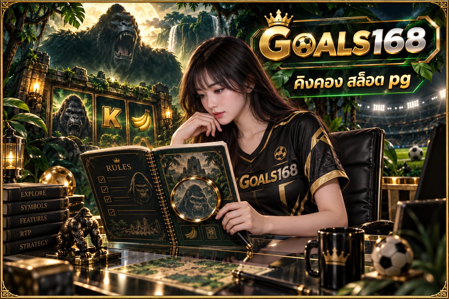 คิงคอง สล็อต pg — GOALS168 ผู้หญิงอ่านสมุดข้อมูลและสัญลักษณ์จำลอง